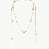 18K Gold Plated Mariner Chain Layered Necklace – 120cm Long | MaiaMina