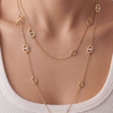 18K Gold Plated Mariner Chain Layered Necklace – 120cm Long | MaiaMina