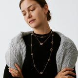 18K Gold Plated Mariner Chain Layered Necklace – 120cm Long | MaiaMina