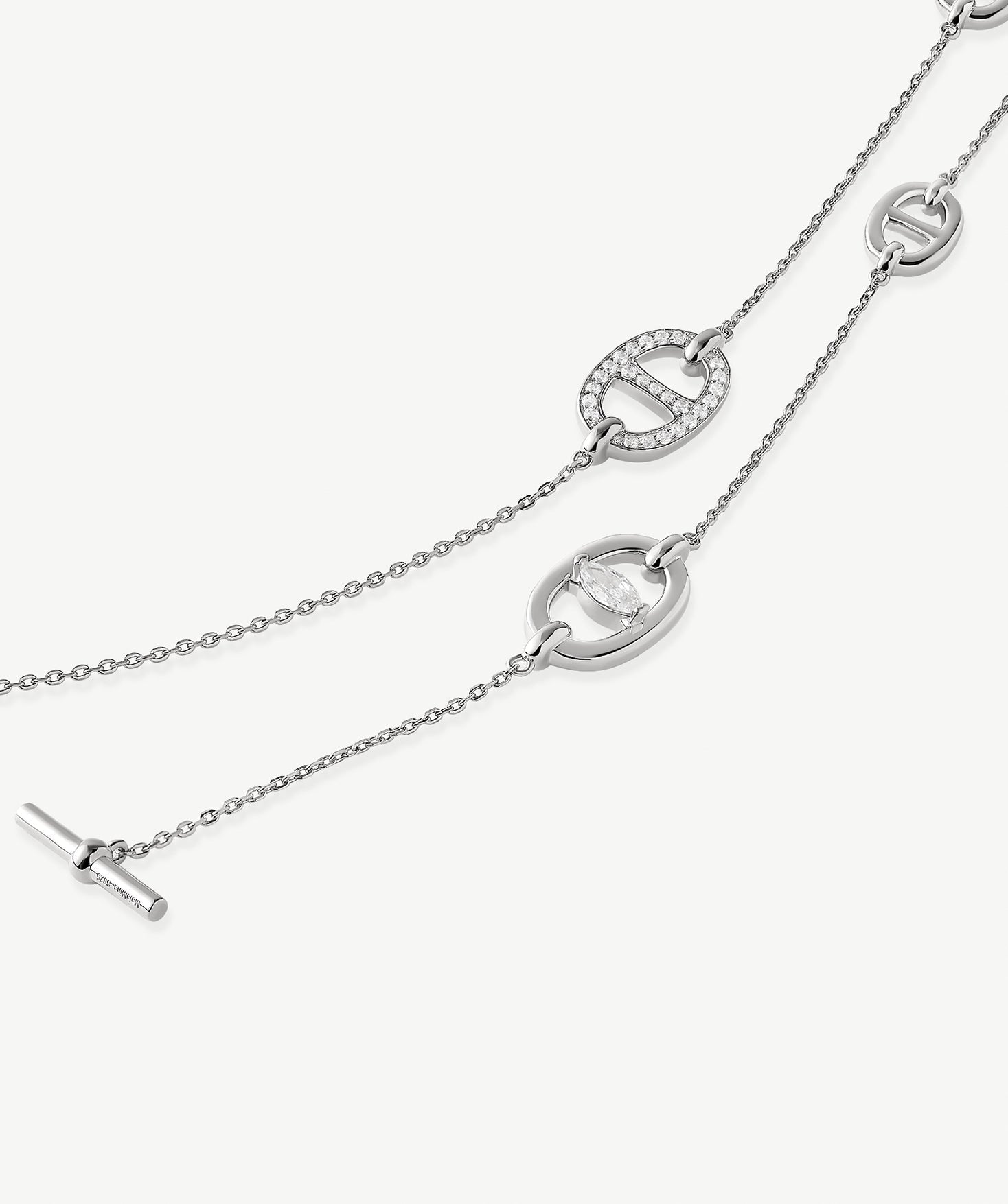 Sterling Silver Mariner Chain Layered Necklace – 120cm Long | MaiaMina