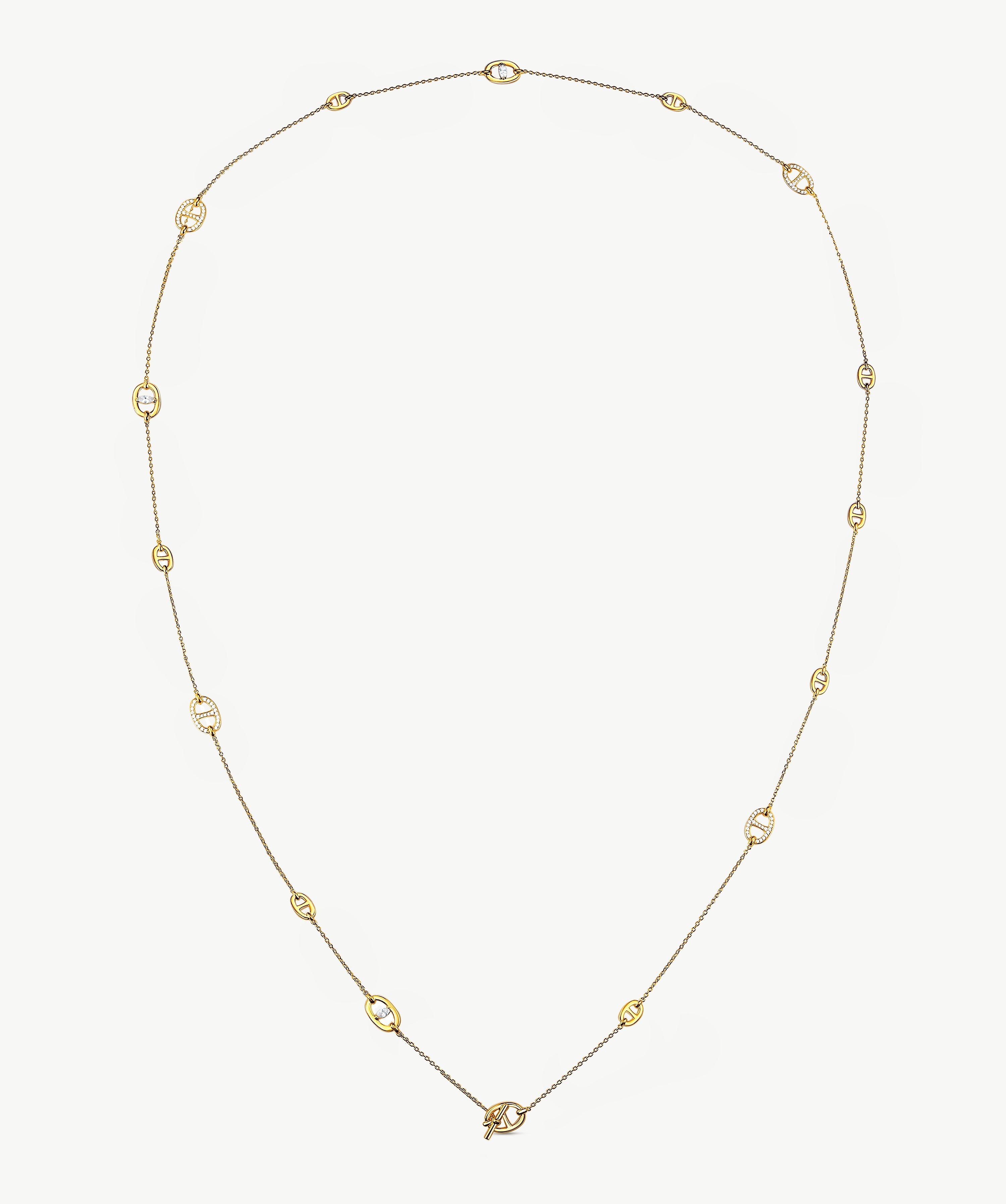 18K Gold Plated Mariner Chain Layered Necklace – 120cm Long | MaiaMina