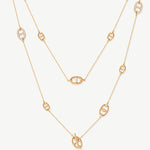 18K Gold Plated Mariner Chain Layered Necklace – 120cm Long | MaiaMina