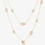 18K Gold Vermeil Mariner Chain Layered Necklace – 120cm Long | MaiaMina