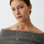 Silver Plated Mariner Chain Layered Necklace – 120cm Long | MaiaMina