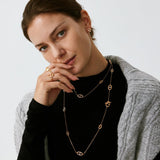 18K Gold Vermeil Mariner Chain Layered Necklace – 120cm Long | MaiaMina