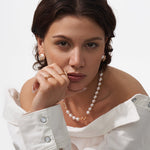 18K Gold Plated Pearl Stud Earrings with Pave Mariner Design – Elegant Nautical Jewelry | MaiaMina