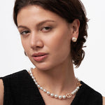 18K Gold Plated Pearl Necklace with Pave Mariner T-Bar - Elegant Everyday Jewelry | MaiaMina