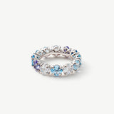Gemstone Eternity Band Ring in Sterling Silver with Blue & Purple Gradient Stones – Wilda Collection | MaiaMina