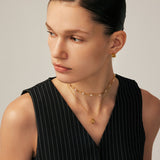 Gold Solitaire Pendant Necklace with Champagne Zircon | MaiaMina