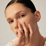 Gold Solitaire Statement Ring with Claw-Set Zircon | Wilda Collection MaiaMina