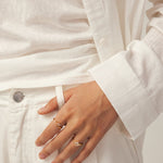 Gold Solitaire Statement Ring with Claw-Set Zircon | Wilda Collection MaiaMina