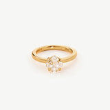 Gold Solitaire Statement Ring with Claw-Set Zircon | Wilda Collection MaiaMina