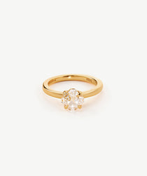 Gold Solitaire Statement Ring with Claw-Set Zircon | Wilda Collection MaiaMina