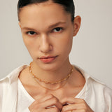 Gold Paperclip Chain Necklace with Ice-Cut CZ – Wilda by MaiaMina