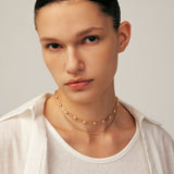 Gold Paperclip Chain Necklace with Ice-Cut CZ – Wilda by MaiaMina