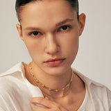 Gold Paperclip Chain Necklace with Ice-Cut CZ – Wilda by MaiaMina