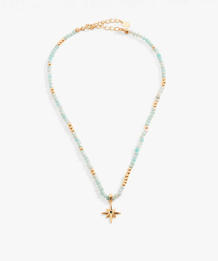 Celestial Gemstone Beaded Star Necklace | MaiaMina