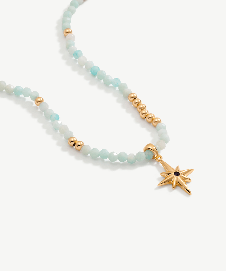 Celestial Gemstone Beaded Star Necklace | MaiaMina