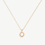 Double Side Roman Numerals Round Pendant Necklace, Black Onyx & Mother of Pearl Reversible Coin Necklace with 18K Gold Plated on Sterling Silver | MaiaMina