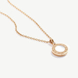 Double Side Roman Numerals Round Pendant Necklace, Black Onyx & Mother of Pearl Reversible Coin Necklace with 18K Gold Plated on Sterling Silver | MaiaMina