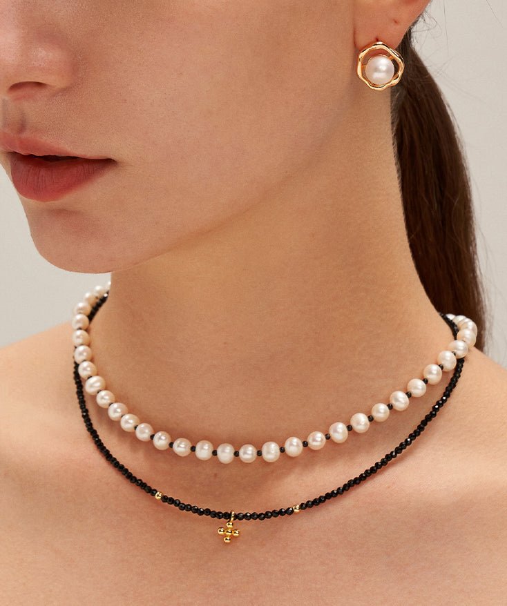 Classic Black Onyx Pearl Necklace | MaiaMina 