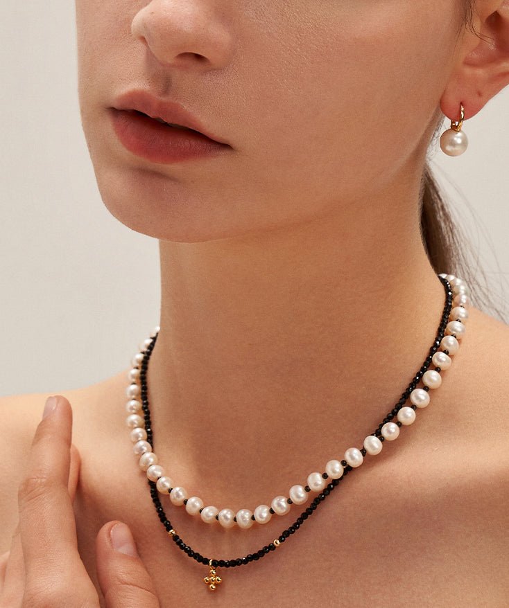 Classic Black Onyx Pearl Necklace | MaiaMina 