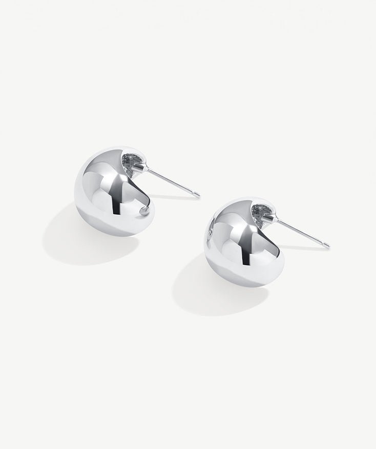 Dome Huggie Earrings, 925 Sterling Silver Small Hoop Earrings | MaiaMina