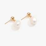 Pearl Drop Earrings For Women, 18K Gold Plated Dangle Earrings, Dainty Teardrop Baroque Freshwater Pearls | MaiaMina