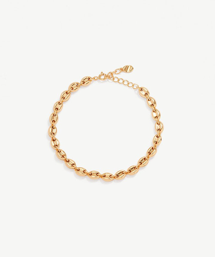 18K Gold Plated Sterling Silver  Puff Mariner Bracelet for Women | MaiaMina