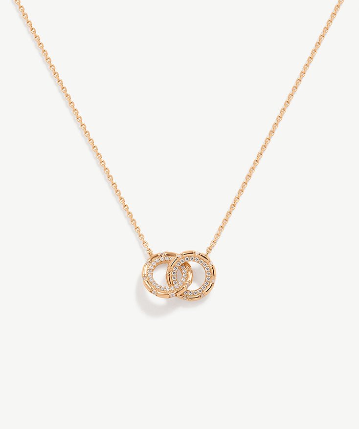 Interlocking Loop Pendant Necklace with Cubic Zirconia Pave, 18K Gold Plated Sterling Silver Necklace | MaiaMina