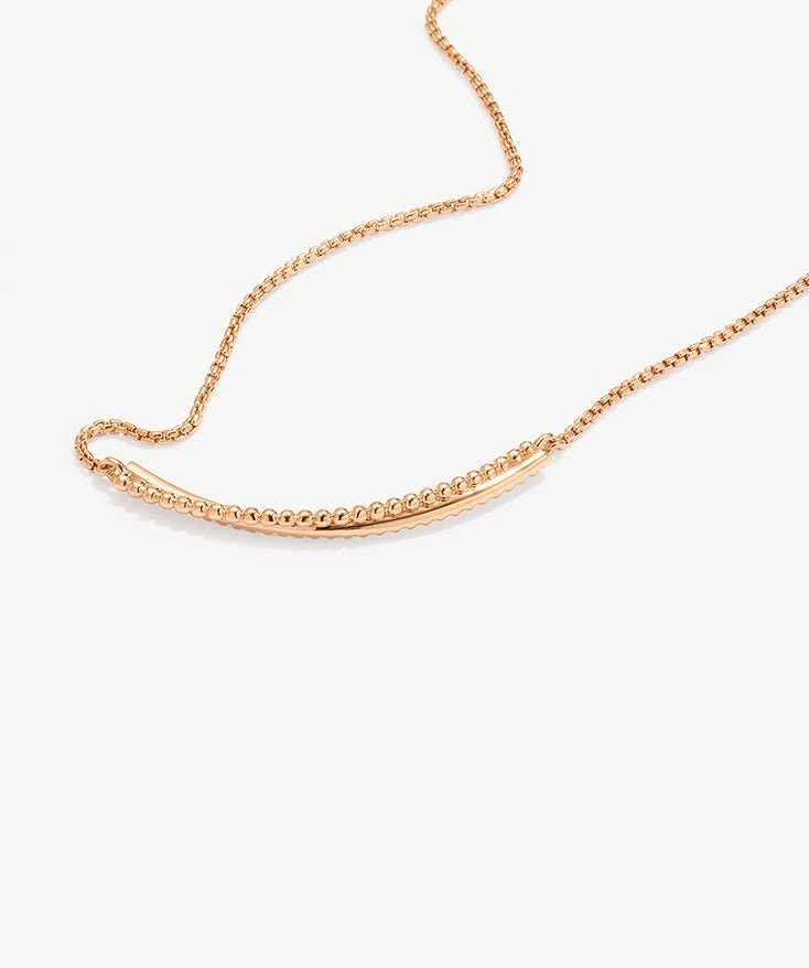 Smile Minimalist Lucky Bar Necklace with Cubic Zirconia Pave, Dainty 18K Gold Plated Sterling Silver Choker | MaiaMina