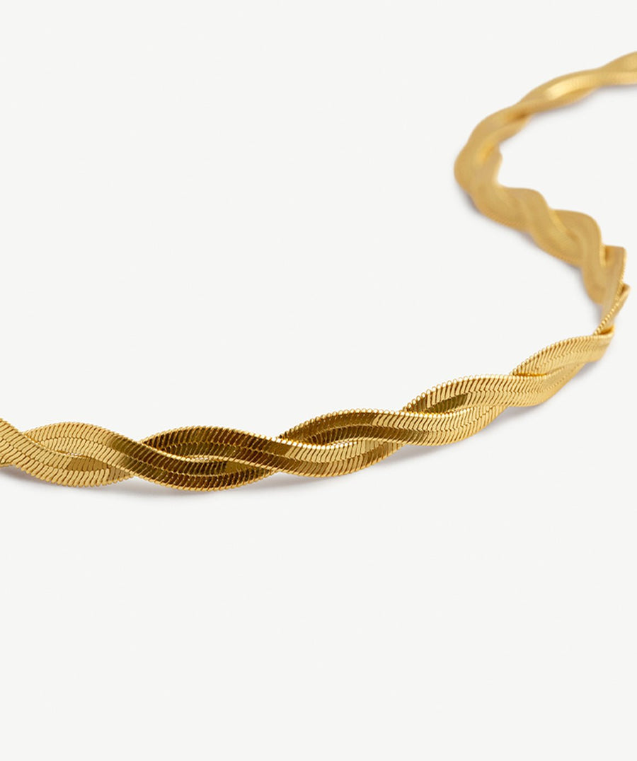 Crossed Snake Chain Necklace | MaiaMina 