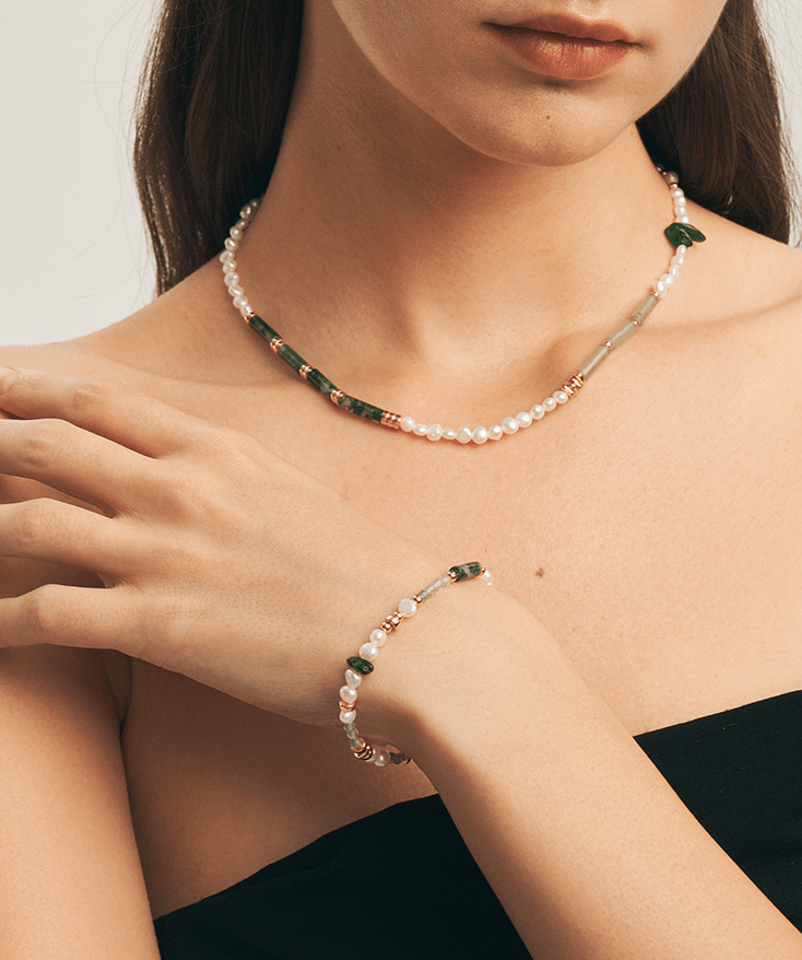 Holiday Gemstone Beaded Necklace | MaiaMina