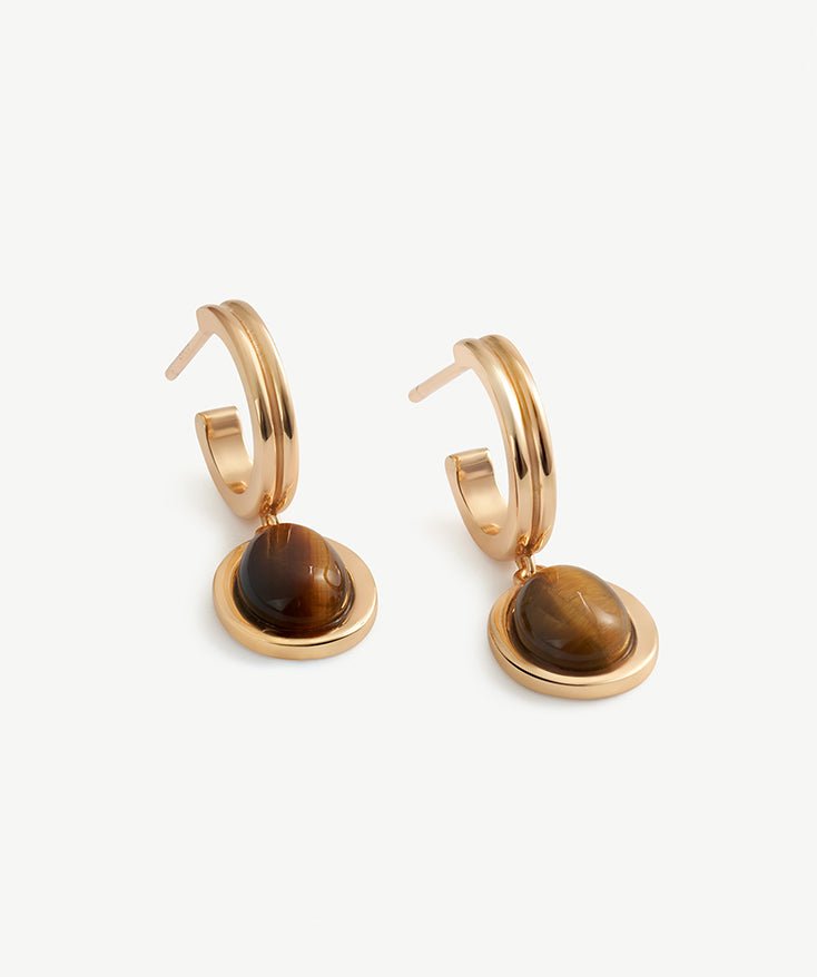 Antique Gemstone Hoop Earrings | MaiaMina