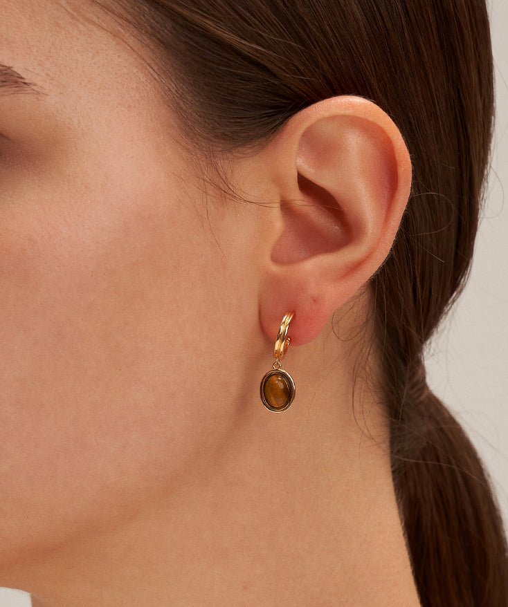 Antique Gemstone Hoop Earrings | MaiaMina
