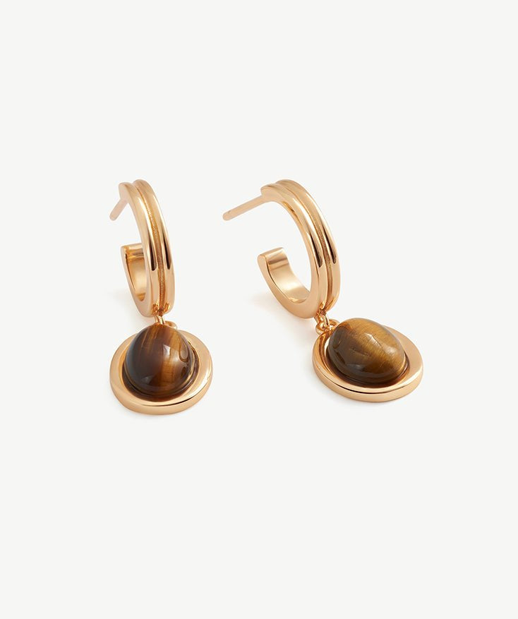 Antique Gemstone Hoop Earrings | MaiaMina