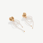 Gold Heart Dangle Drop Earrings for Women, Love Pearls Studs Earrings with 18K Gold Plated Vermeil | MaiaMina
