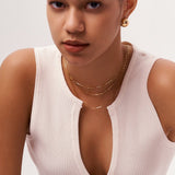 18K Gold Vermeil Box Chain Layering Necklace for Women, Sterling Silver Paperclip Chain Necklace | MaiaMina