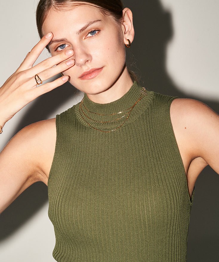 18K Gold Vermeil Box Chain Layering Necklace for Women, Sterling Silver ...