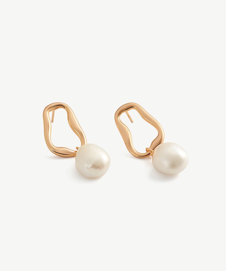 Molten Pearl Drop Earrings | MaiaMina