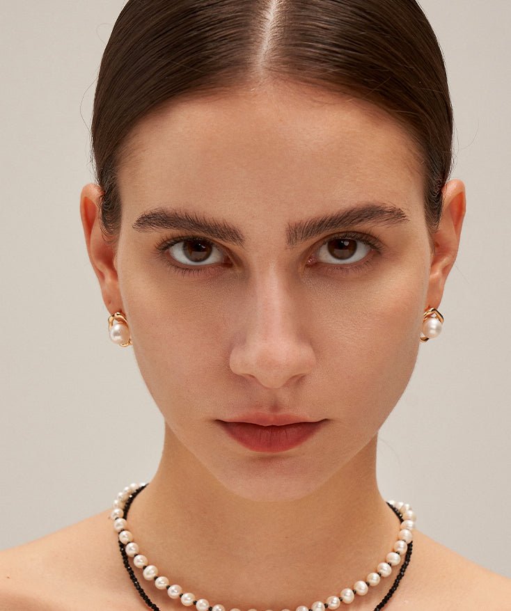 Molten Pearl Stud Earrings | MaiaMina 