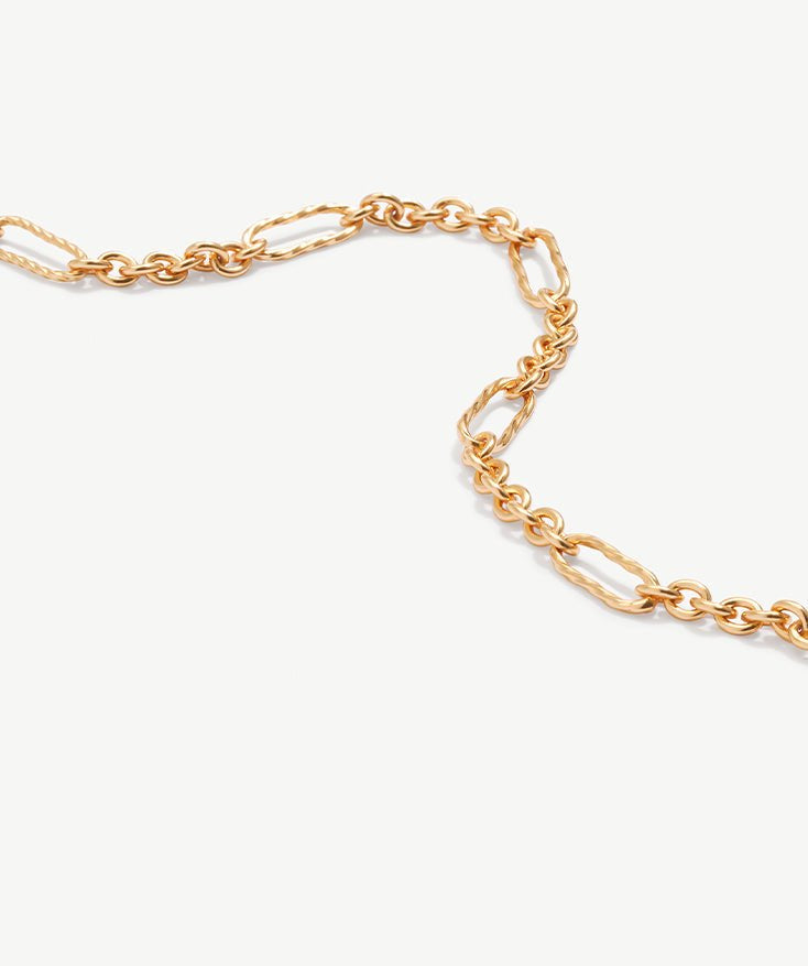 18K Gold Figaro Link Chain Necklace for Women, S925 Sterling Silver Paperclip Necklace | MaiaMina