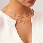 18K Gold Figaro Link Chain Necklace for Women, S925 Sterling Silver Paperclip Necklace | MaiaMina