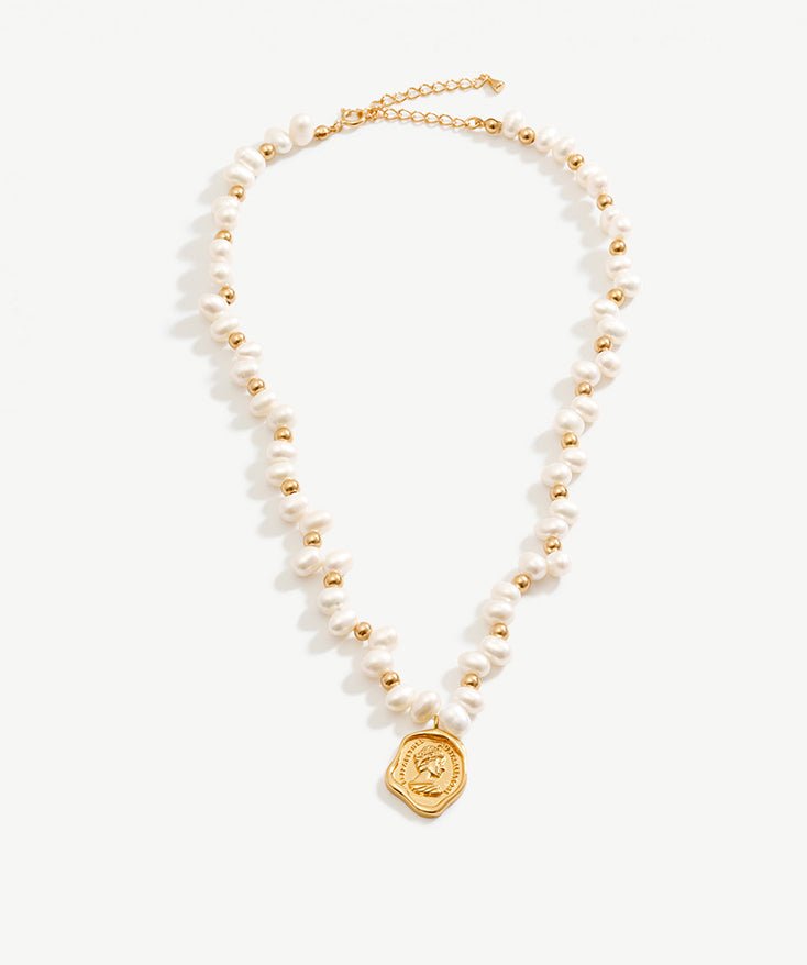 Royal Pearl Queen Coin Necklace | MaiaMina