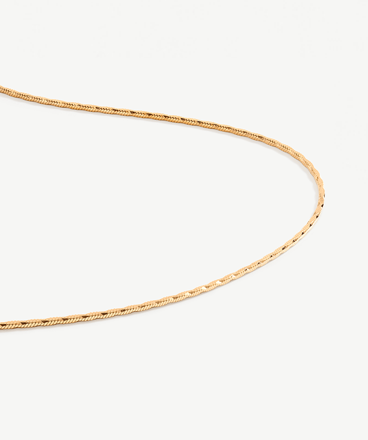 Square Snake Chain Necklace, 18K Gold Vermeil Square Herringbone ...