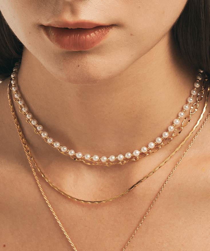 Square Snake Chain Necklace, 18K Gold Vermeil Square Herringbone ...